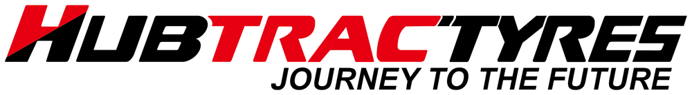 HUBTRAC TYRES – лого с надпис Journey to the Future
